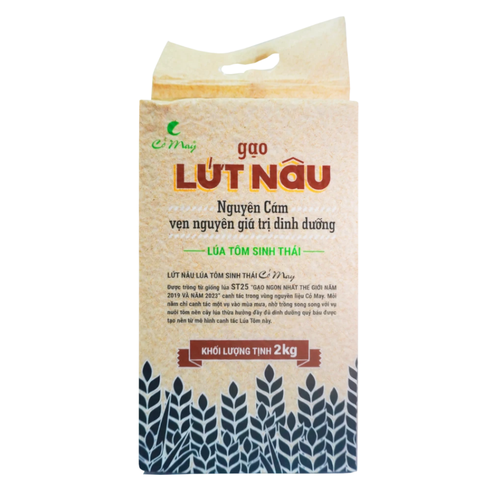 Gạo lứt nâu nguyên cám Cỏ May túi 5kg